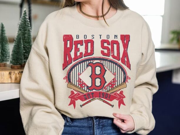 Boston Baseball Sweatshirt | Vintage Style Boston Baseball Crewneck Sweatshirt | Boston EST 1901 Sweatshirt | Game Day