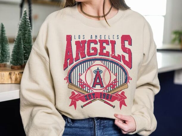 Los Angeles Baseball Sweatshirt | Vintage Style Los Angeles Baseball Crewneck Sweatshirt