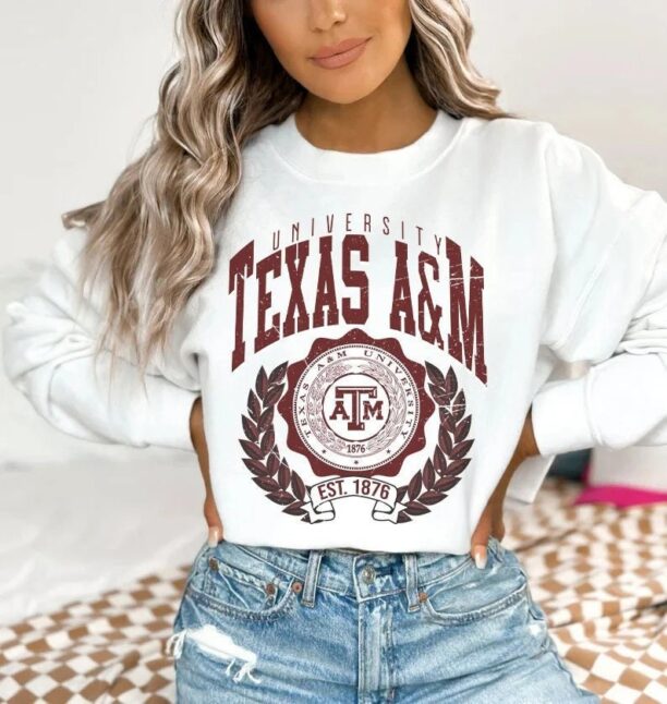 Retro Texas A M Oversized shirt in Gray, Texas A M College, Texas A&M Aggies , Gift For Fans, Oversized, Unisex