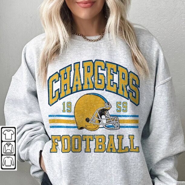 Chargers Football Shirt, Shirt Retro Style 90s Vintage Unisex shirt, Graphic Tee Gift For Football Fan Sport