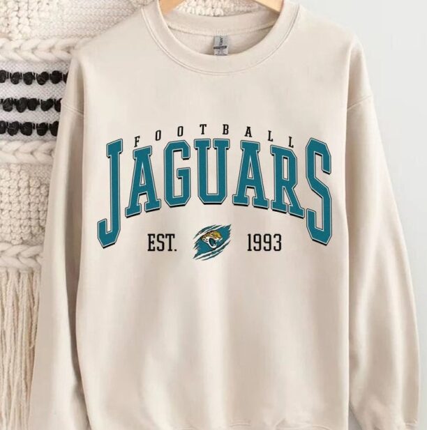 Jacksonville Football Shirt, Vintage Style Jacksonville Football Crewneck, Football Sweatshirt, Jaguars Sweatshirt