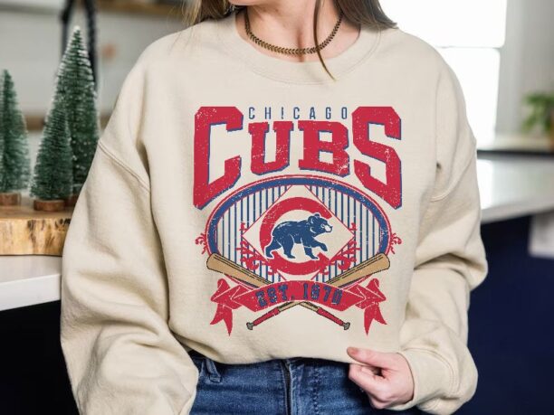 Chicago Baseball Sweatshirt | Vintage Style Chicago Baseball Crewneck Sweatshirt | Chicago EST 1870 Sweatshirt