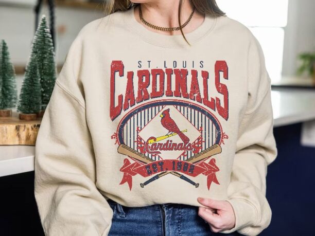 St. Louis Baseball Sweatshirt | Vintage Style St. Louis Baseball Crewneck Sweatshirt | St. Louis EST 1882 Sweatshirt