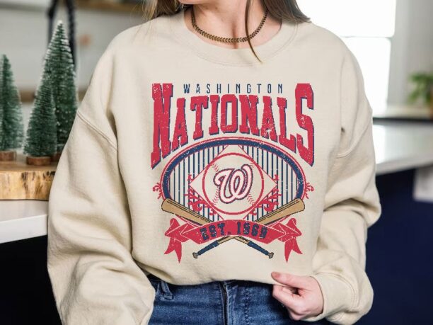 Washington Baseball Sweatshirt | Vintage Style Washington Baseball Crewneck Sweatshirt | Washington EST 1969 Sweatshirt