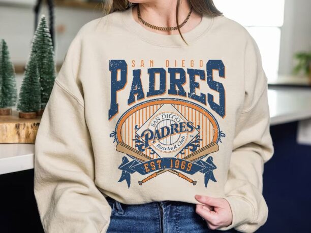 San Diego Baseball Sweatshirt | Vintage Style San Diego Baseball Crewneck Sweatshirt | San Diego EST 1969 Sweatshirt