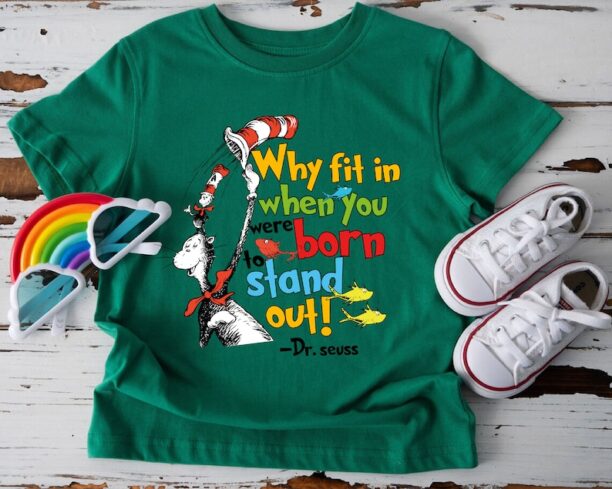 Why Fit In When You Were Born To Stand Out Shirt,Autism Awareness Shirt,Read Across America Day Tee,Autism Month T-Shirt