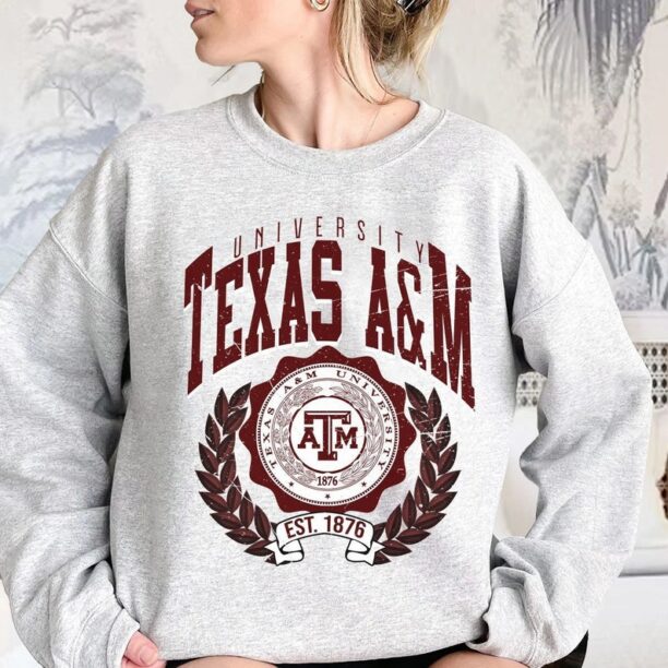 Retro Texas A M Oversized shirt in Gray, Texas A M College, Texas A&M Aggies , Gift For Fans, Oversized, Unisex