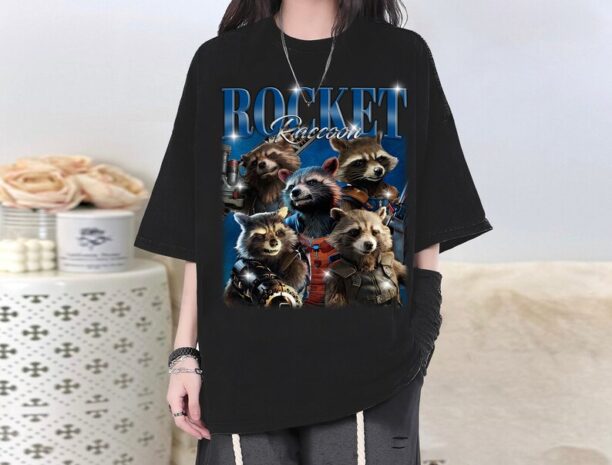 Rocket Raccoon T-Shirt, Rocket Raccoon Shirt, Rocket Raccoon Tees, Rocket Raccoon Homage, Trendy T-Shirt, Casual T-Shirt
