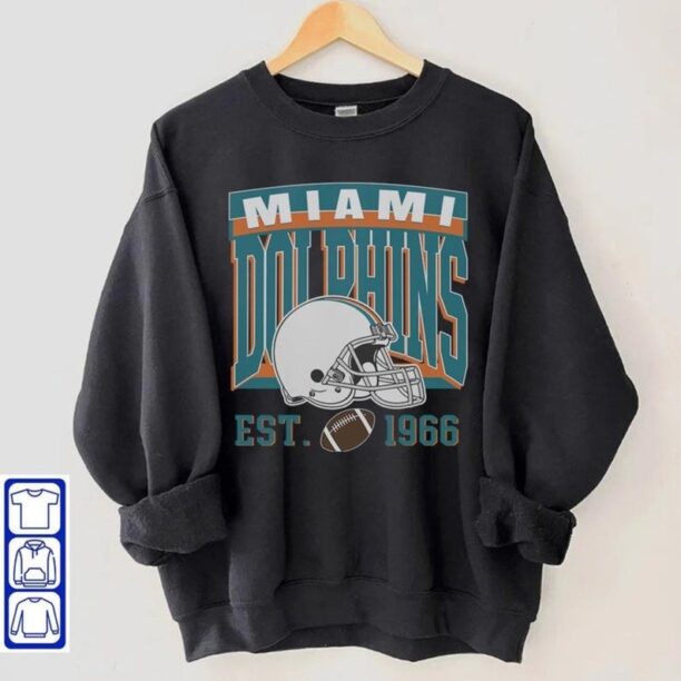 Vintage Miami Football Unisex Crewneck, Miami Dolphins Sweatshirt, American Football Sweatshirt