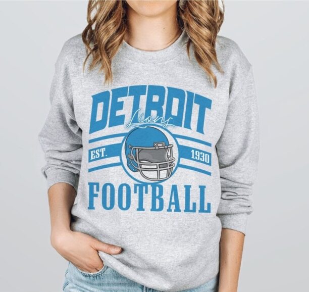 Vintage Detroit Football Sweatshirt, Detroit Fan Crewneck Sweatshirt, Detroit Football Gift, Sunday Football Sweatshirt
