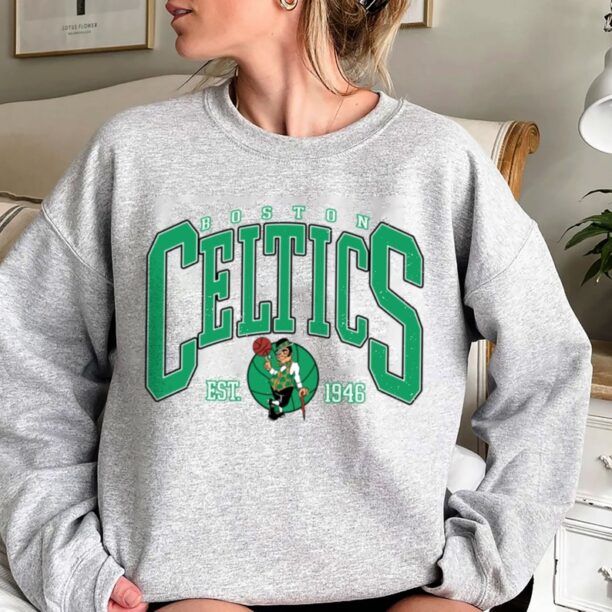 Vintage Boston Celtic Basketball Shirt, Celtics 90s Retro Style Sweatshirt