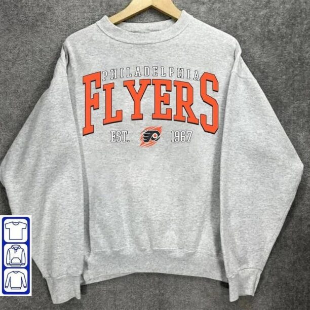 Christmas gift, vintage Philadelphia Flyers shirt from the 1990s, college sweatshirt, hockey fan gifts, hockey crewneck