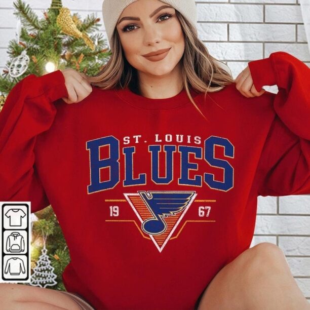 Retro ST. Louis Blue Shirt, Crewneck ST. Louis Blue Sweatshirt, Jersey Hockey Gift For fan
