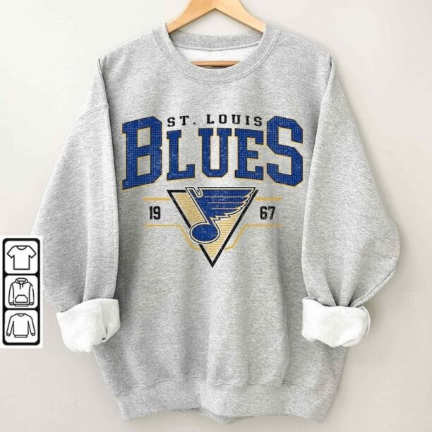 Retro ST. Louis Blue Shirt, Crewneck ST. Louis Blue Sweatshirt, Jersey Hockey Gift For fan