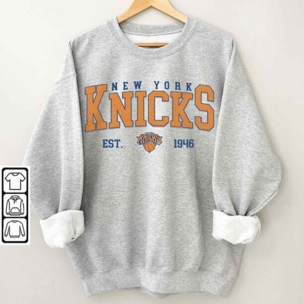 Vintage 90s New York Knicks Shirt, Crewneck New York Knicks Sweatshirt, Hoodie Retro For Women And Men Basketball