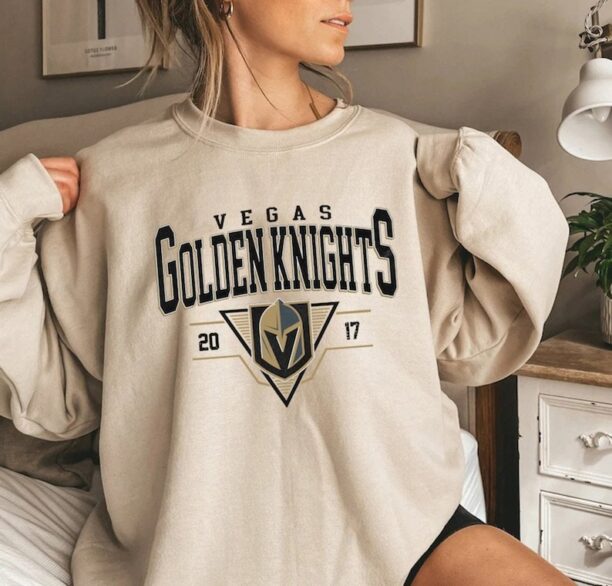 Vintage 90s Vegas Golden Knight Hockey Shirt, Nation Hockey League Shirt, Sports Shirt, Vegas Golden Knights EST 2017