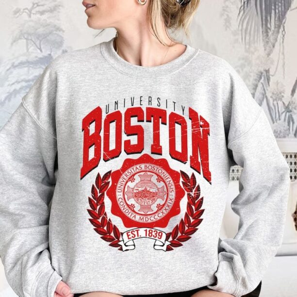 Boston University Sweatshirt, Vintage Boston University Sweatshirt, Boston College Shirt, Boston University Sweatshirt