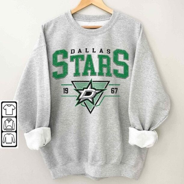 Retro Dallas Stars Shirt, Crewneck Dallas Stars Sweatshirt, Jersey Hockey Gift For fan