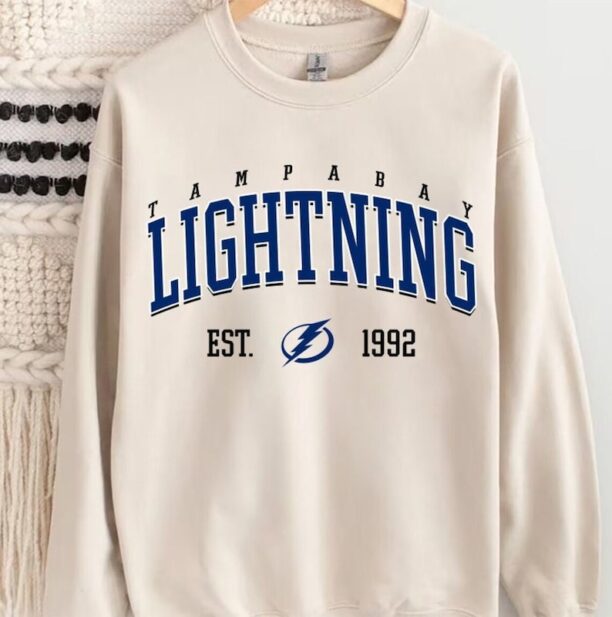 Tampa Bay Hockey Vintage Style Crewneck Gifts for Hockey Fans; Tampa Bay Lightning Sweatshirt, Tampa Bay Sweatshirt