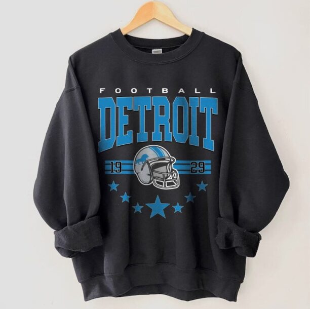 Detroit Football Sweatshirt, Vintage Style Detroit Football Crewneck, Football Sweatshirt, Detroit Crewneck