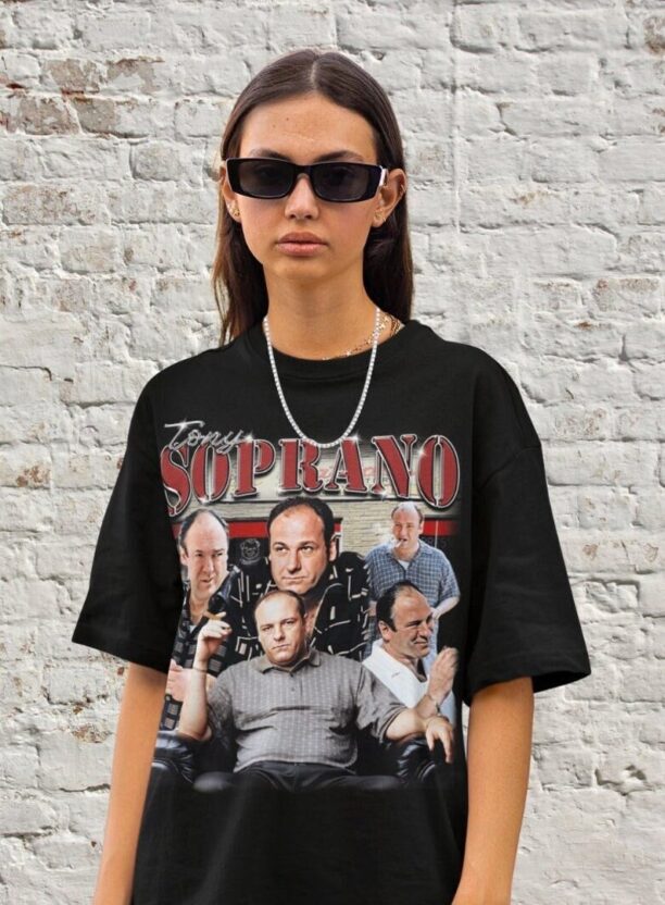 Retro Tony Soprano T Shirt, Sopranos Serie Vintage Bootleg Tee, Gift For Him Italia Mafia Boss Movie, Gangster Series