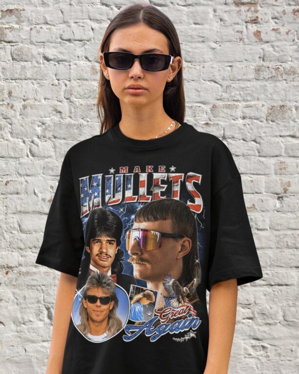 Make Mullets Great Again T Shirt, America Usa, Mullet Hair, Donald Trump Proud American, Hair Style