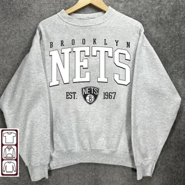 Vintage Brooklyn Nets Basketball, 90s Bootleg, T-Shirt Retro Style Sweatshirt Crewneck, fan gift, Brooklyn Nets shirt