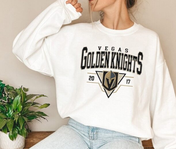 Vintage 90s Vegas Golden Knight Hockey Shirt, Nation Hockey League Shirt, Sports Shirt, Vegas Golden Knights EST 2017