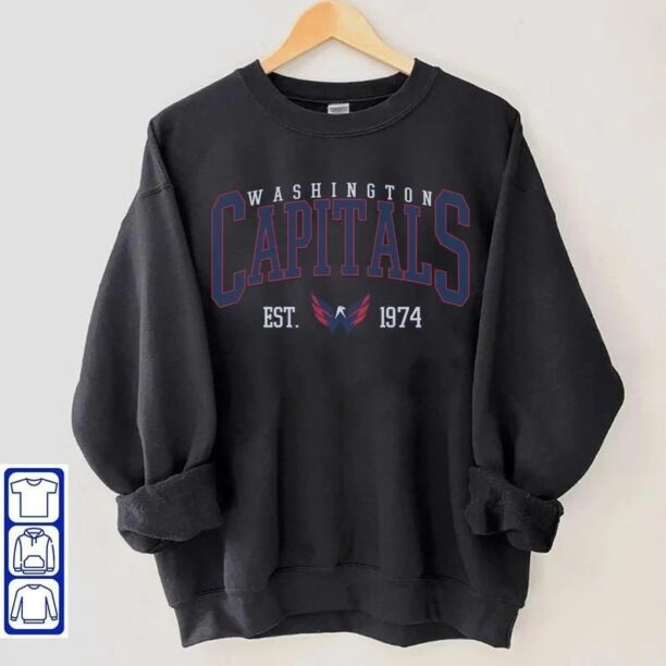 Retro Washington Capitals Sweatshirt, Hockey Sweatshirt, Vintage Sweatshirt, Gameday Apparel Hoodie, Hockey Fan Shirt