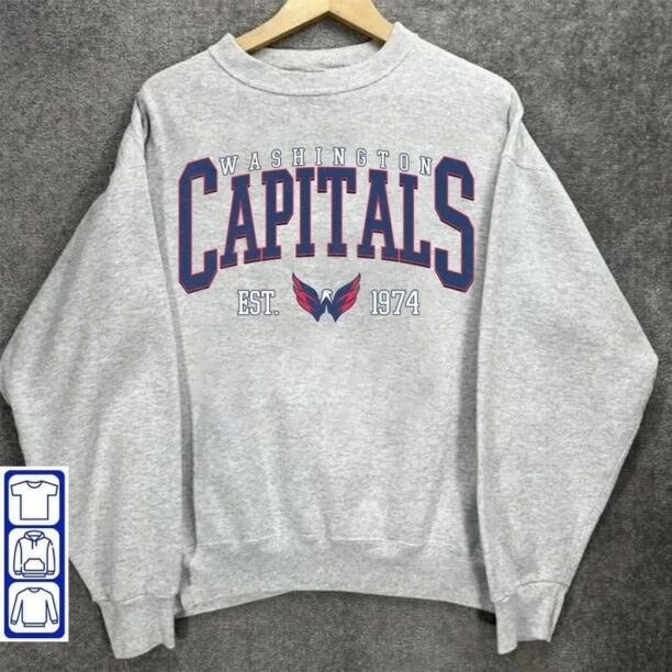 Retro Washington Capitals Sweatshirt, Hockey Sweatshirt, Vintage Sweatshirt, Gameday Apparel Hoodie, Hockey Fan Shirt