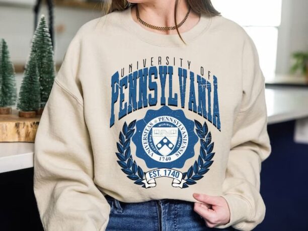 Vintage style University of Pennsylvania Sweatshirt, Pennsylvania University Shirt,Pennsylvania College Shirt