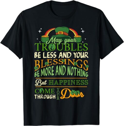 Irish Blessing St Patricks Day Leprechaun Rainbow Irish Gift T-Shirt