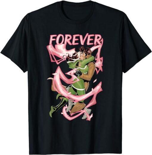 Marvel X-Men Rogue and Gambit Forever Kiss Valentine's Day T-Shirt