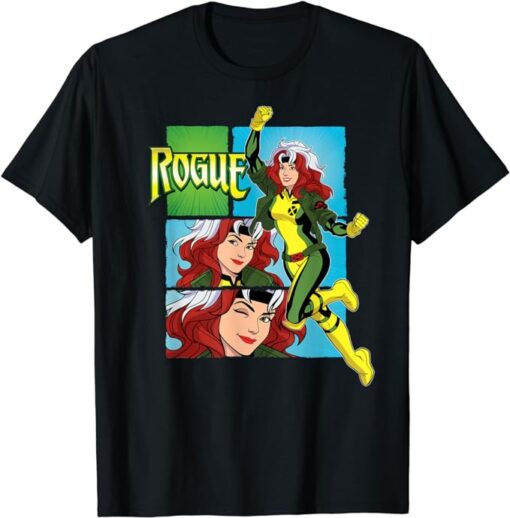 Marvel Studios X-Men ’97 Rogue Wink Logo & Action Panels T-Shirt