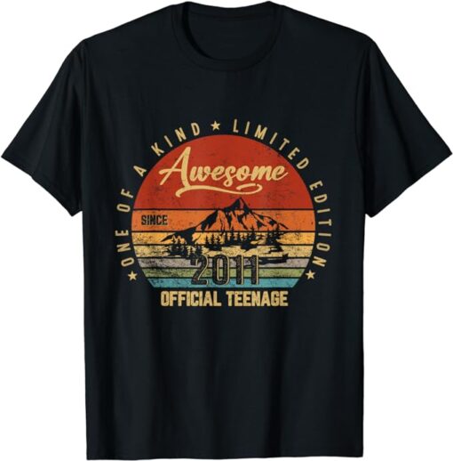 13th Birthday Shirt Vintage 2011 Official Teenager 13 Yr Old T-Shirt