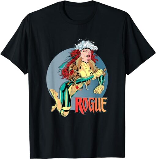 Marvel X-Men Rogue Flying Vintage Circle Portrait T-Shirt