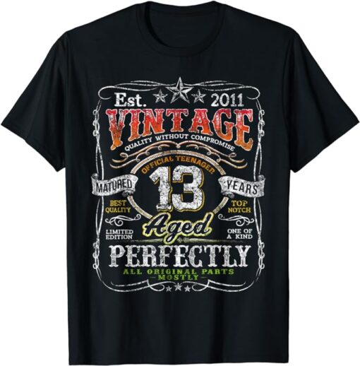 Vintage 2011 Limited Edition 13 year old Gifts 13th Birthday T-Shirt