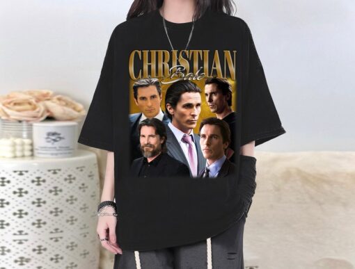 Christian Bale T-Shirt, Christian Bale Shirt, Christian Bale Tee, Actor Christian Bale Homage, Christian Bale Fan