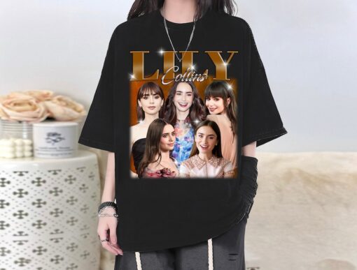 Lily Collins T-Shirt, Lily Collins Shirt, Lily Collins Tees, Lily Collins Homage, Famous T-Shirt, Super Star Shirt