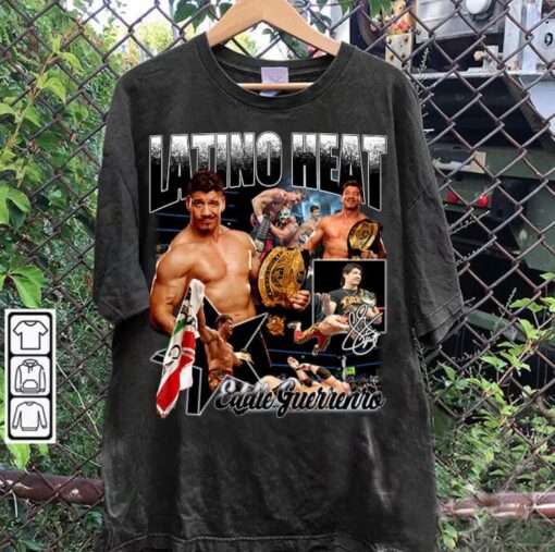 Vintage 90s Graphic Style Latino Heat TShirt - Eddie Guerrero T-Shirt - American Professional Wrestler Tee For Man and