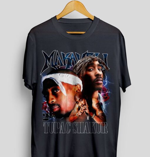 2PAC Shakur Shirt Throwback Tee, T-shirt | Rap tee, Streetwear