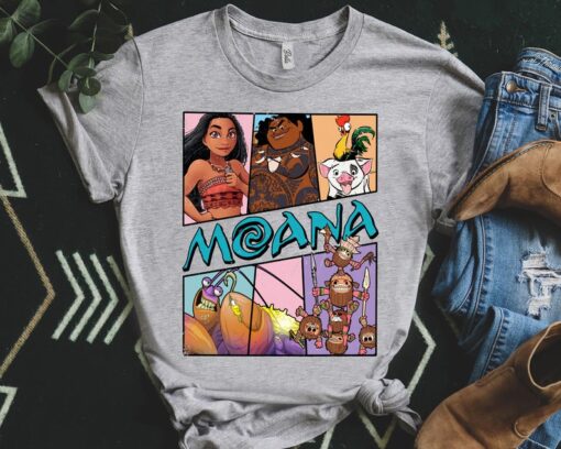 Disney Moana Characters Tamatoa Hei Hei Pua T-shirt