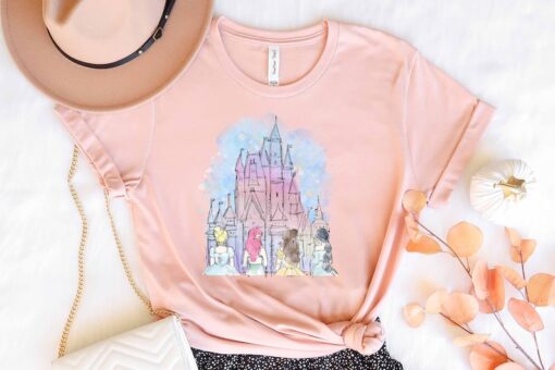 Disney Princess Shirt, Watercolor Castle Disney Tee, Disney Girls Trip