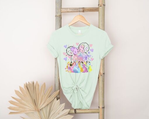 Princess Watercolor T-shirt, Disney Castle shirt