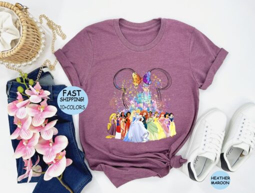 Disney Princess Shirt, Disney Watercolor Castle Tee, Disney Girl Trip