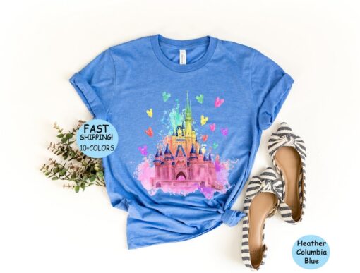 Disney Watercolor Castle Shirt, Disney Vacation sweatshirt