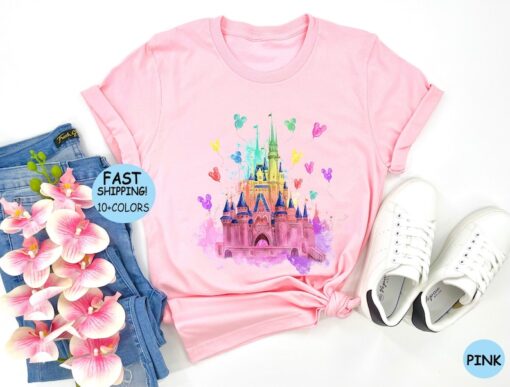 Disney Watercolor Castle Shirt, Disney Vacation sweatshirt