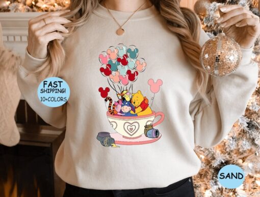 Winnie The Pooh Balloons Tea Cup Shirt