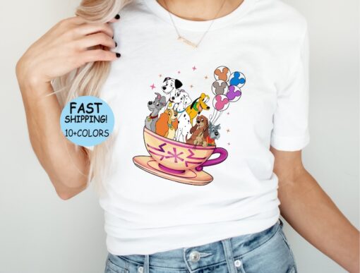 Disney Balloons Tea Cup Dog Shirt, Disney Dog and Friends Shirt