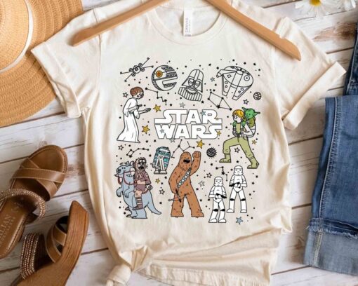 Star Wars Characters Group Shot Constellation Doodles Shirt